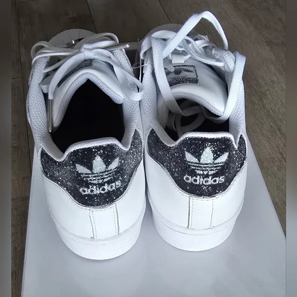 NIB - adidas Superstar Swarovski White Black dust bag Included Size 6.5 Womens - Picture 4 of 10